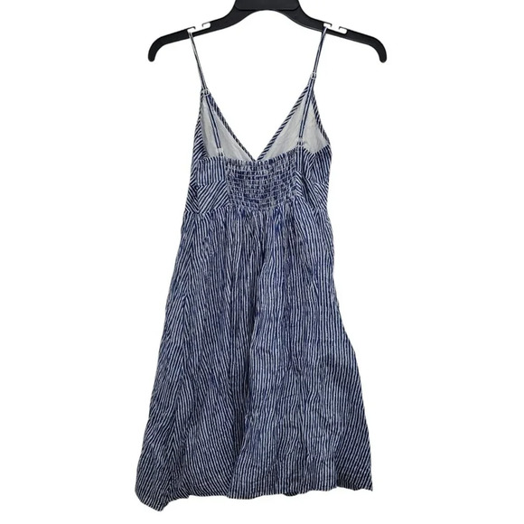 GAP Women's Blue White Distressed Stripe Silk Blend Lined Babydoll‎ Dress Size S - Picture 8 of 8